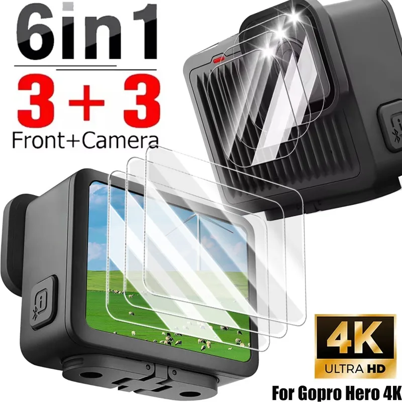 Tempered Glass Protector Film for GoPro Hero 4K Sport Cameras Screen Lens Protective Film HD Clear Full Cover Anti-Scrach Films