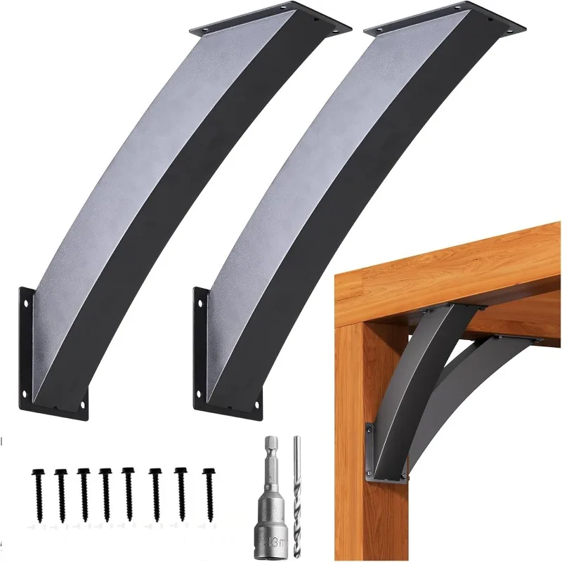 Heavy Duty 45 Degree Angle Support Bracket Wooden Beam Support Post Bracket Pergola Porch Hardware Support Brace