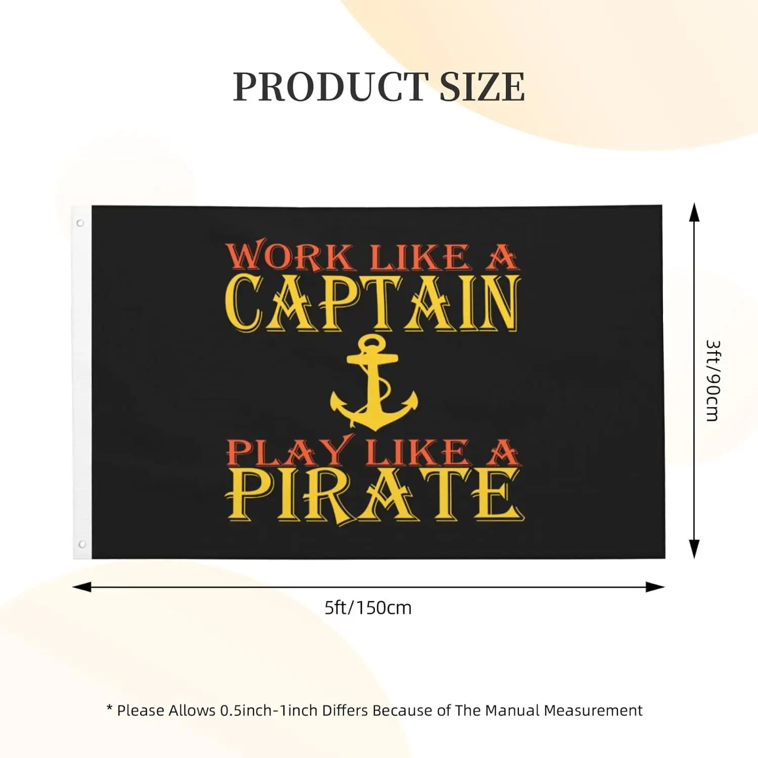 Flagnshow 100% Polyester Work Like A Captain Play Like A Pirate Flag
