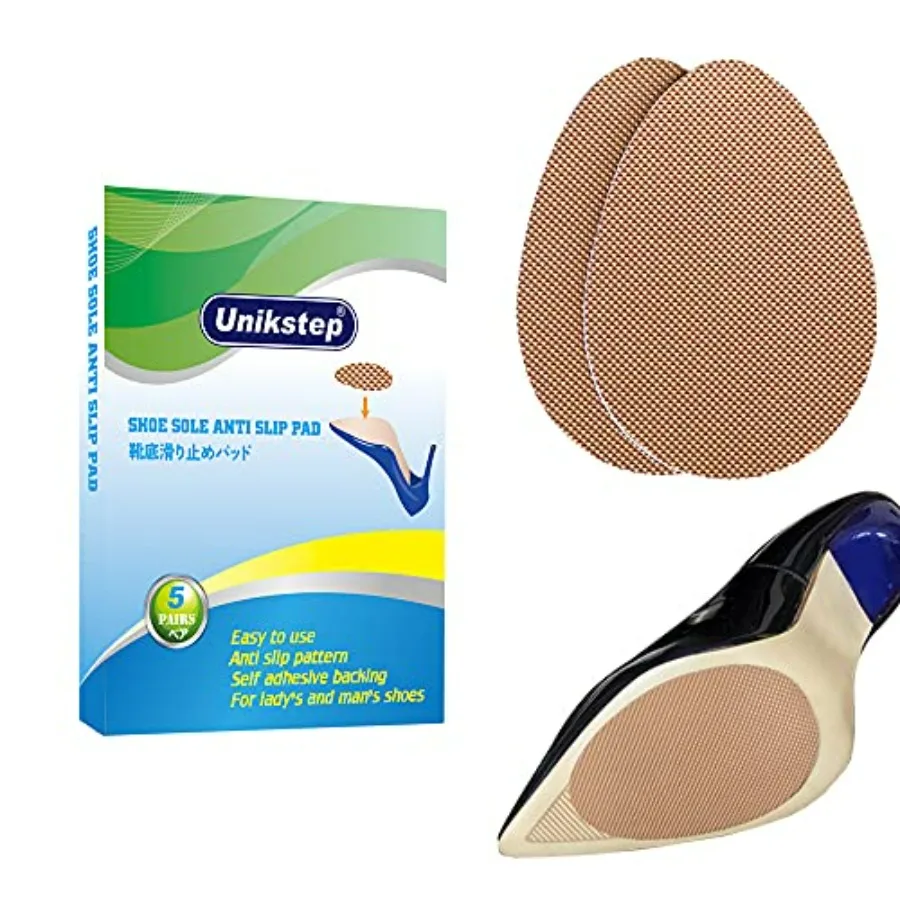 

5 Pairs Shoe Sole Anti Slip Grips, Non Skid Self Adhesive Rubber Pads, Shoe Bottom and Heel Noise uction Stickers and Protector