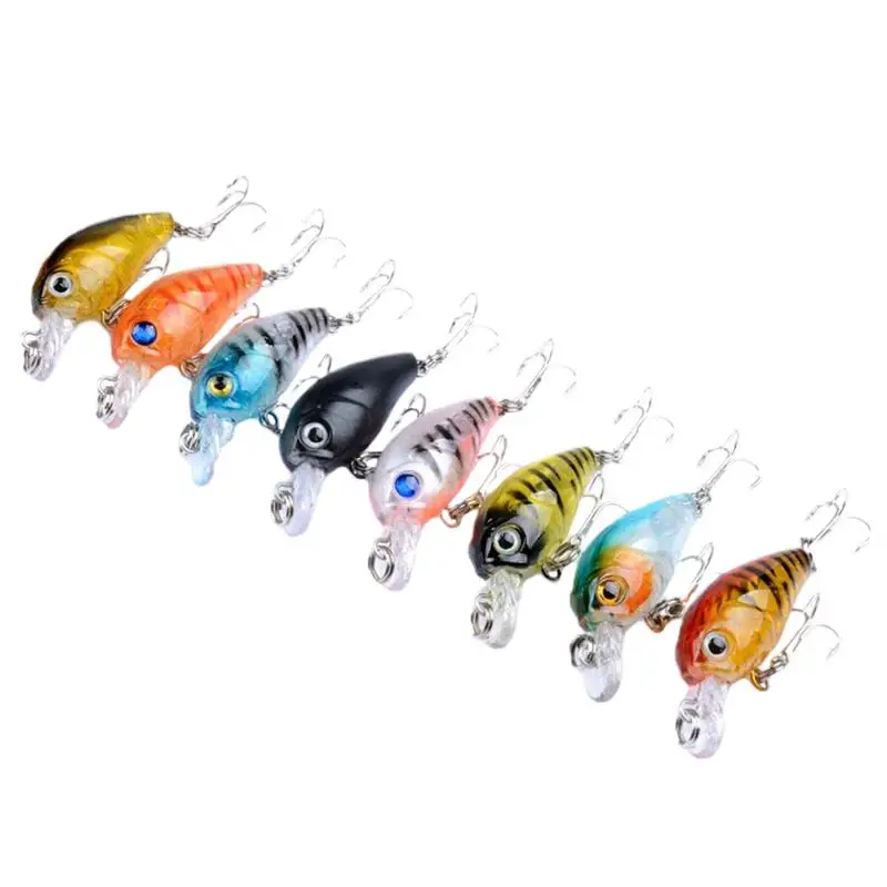 

Saltwater Crank Baits 8Pcs Artificial Fishing Baits Slow Sinking Bait Fishing Gear Realistic Fish Lure For Bass Trout Walleye