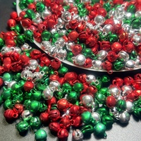 7mm 100pcs Little bell, DIY jewelry bracelet accessory. Mobile phone chain,Decorative pendant. (Christmas color, mixed color)