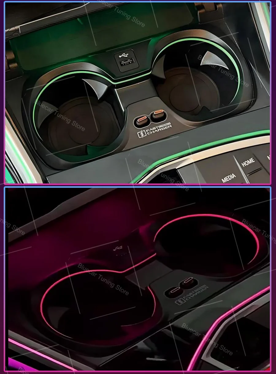 11-Farben-LED-Becherhalterlampe für BMW G20 G22 G80 G82 G42 M2 M3 M4 I3 I4 Neue 2/3/4 Serie Dekorative Ambientebeleuchtung Auto-Zubehör – Detail 3