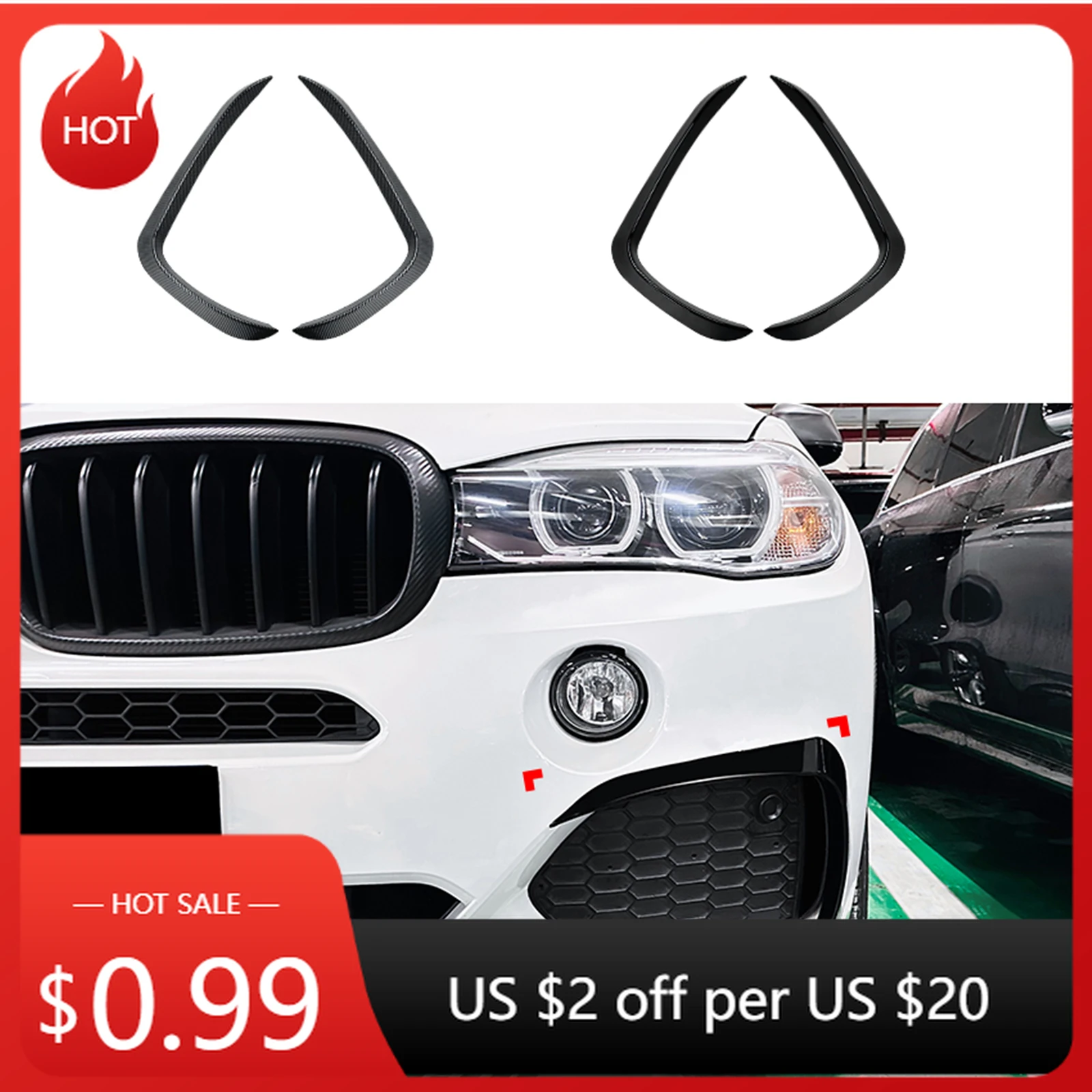 

Передний бампер, боковое вентиляционное отверстие, накладка Canard для BMW X5 F15 M Sport 2014-2018, крышка противотуманной фары, впускная рамка, спойлер, комплекты кузова Spl