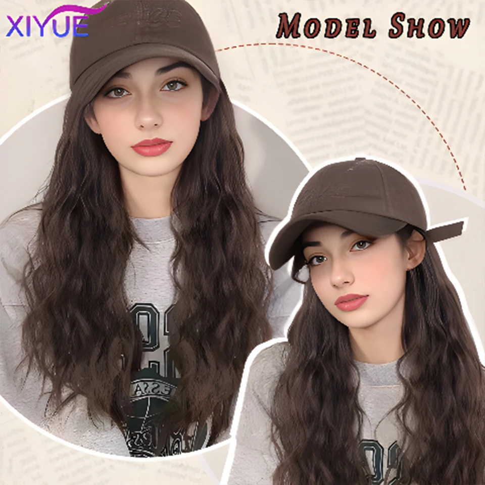 XIYUE  Hat wig all-in-one women\'s fashion wool curled wig hat women\'s 2023 new full head cover