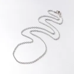 5pc 316 Surgical Stainless Steel Cable Chain Necklaces with Brass Spring Ring Clasps Stainless Steel Color 20 inch(50.8cm)