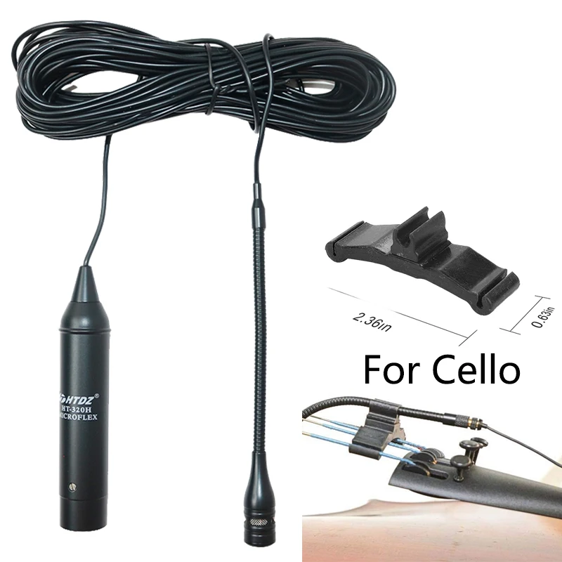 

Viola Clip-On Musical Instrument Microphone Cello Gooseneck Cardioid Condenser Microphone XLR Phantom Power Input with 10M Wire