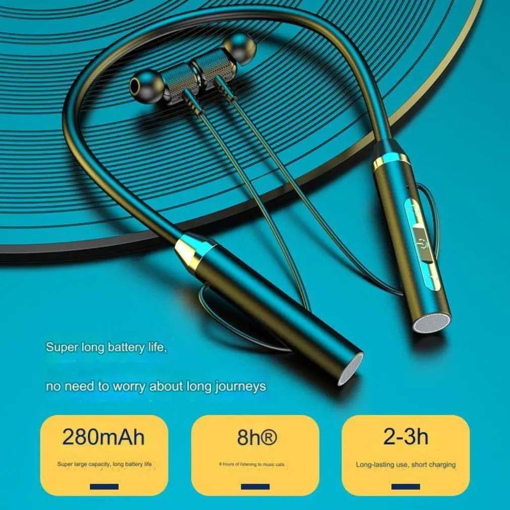 New Wireless Bluetooth Earphones Magnetic Neckband TWS 5.0 Headset Sports Running Earbuds With Microphone Noise Reduction Bass