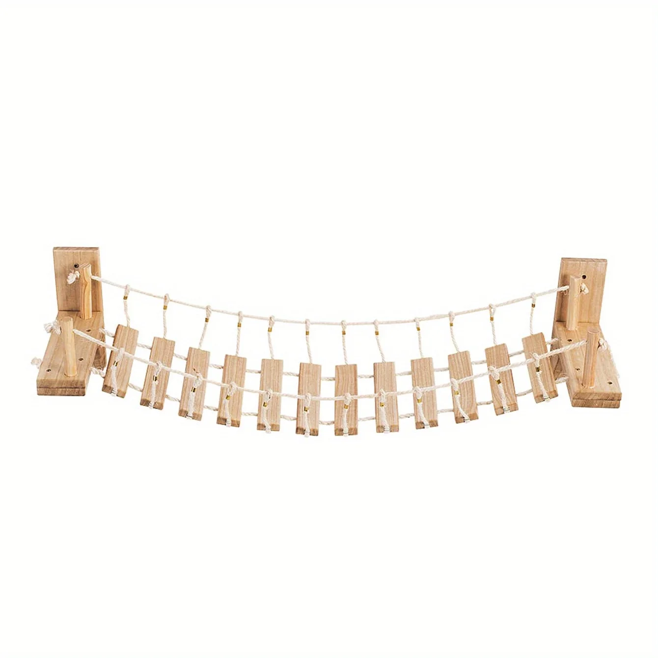 

Solid wood with sisal rope, cat suspension bridge, cat climbing frame, jumping platform, kitten toy