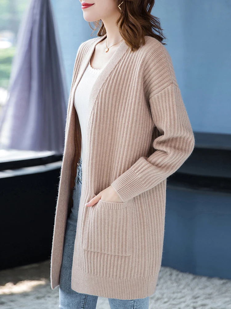 Mid Length Oversize 5xl 90kg Sweater Cardigan Casual Loose Soft Sueter Coats Basic Solid Color Knitwears Tops Spring New