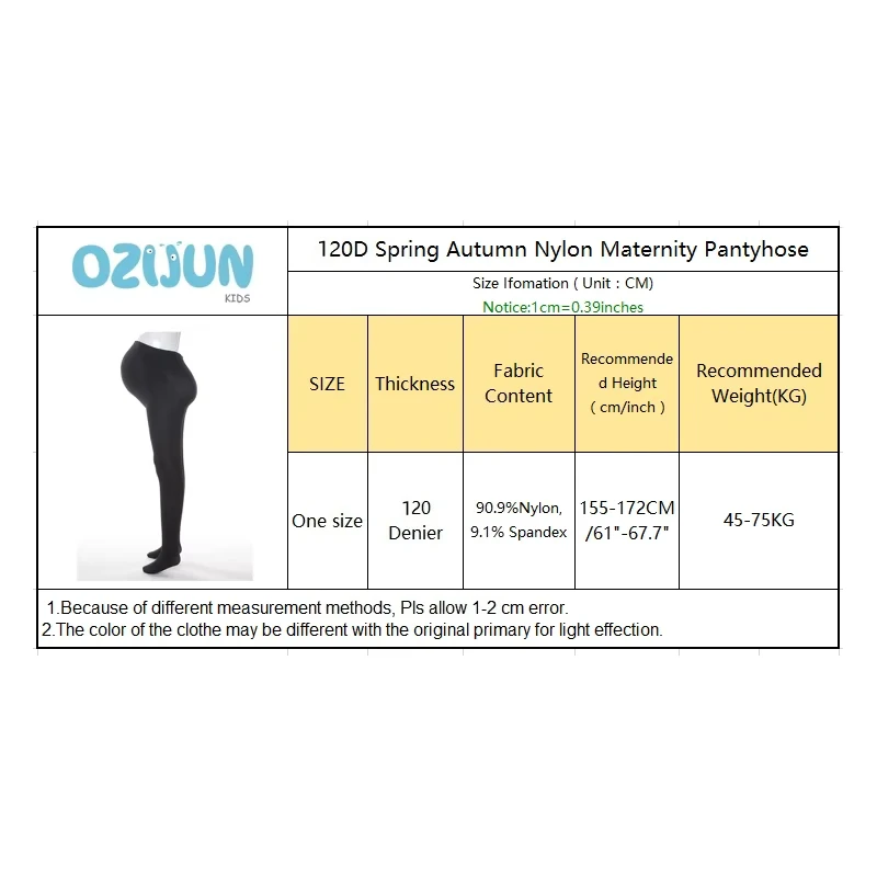 120D Nylon Black Maternity Tights with over-the-belly Panel Support Pregnant Women Flexible StretchyOpaque Pantyhose Daily Wear