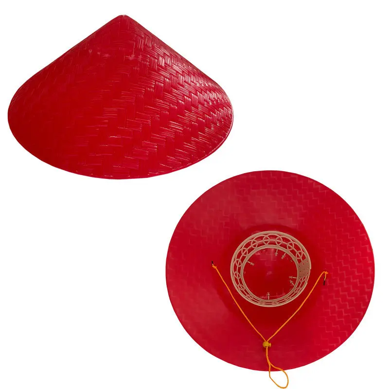 Funny Chinese Dai Ethnic Dance Bamboo Straw Hat W45cm Stage Performance Props