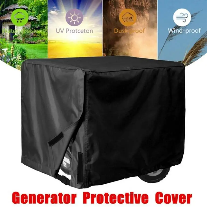 Black Outdoor Waterproof Generator Cover Durable Oxford Weatherproof Generators Dustproof Covers Dust Covers