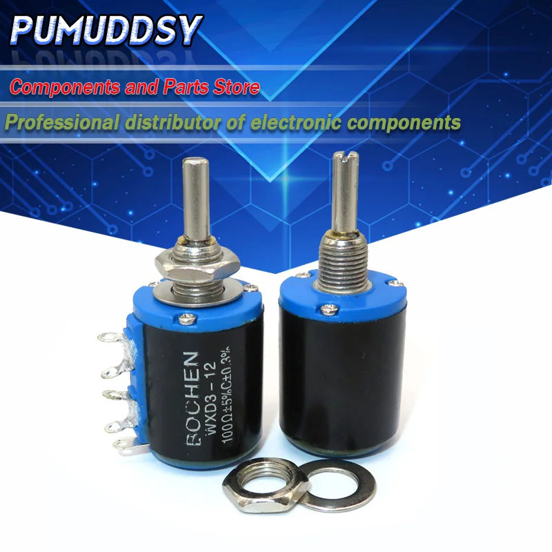 1PCS WXD3-12-1W 100 220 470 1K 2K2 3K3 4K7 10K 22K 33K 47K Ohm 100R 220R 470R 2.2K 3.3K 4.7K WXD3-12 1W Wirewound Potentiometer