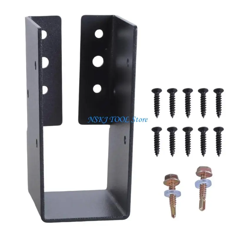 L8RC Sturdy Adjustable Deck Post Base Brackets for Enhancing Deck Stability in Courtyards Patios and Balconies Applications