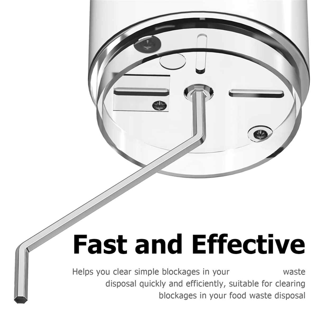 N37R_6N Outil de clé hexagonale pour élimination des déchets compatible pour InSinkErator Silver