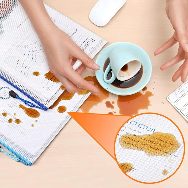 10 Kleuren Rits Mesh Documenttas A4 Letter Size Mesh Tas, Waterdichte Document Rits Tas