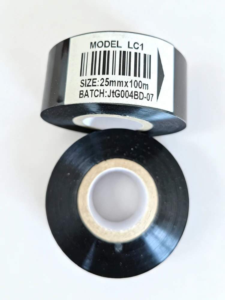 LC1 Coding Machine Black Ribbon 25/30/35/40mm Hot Stamping Date Code Ribbon for HP-241, HP-241P, TJ-08, DY-8 Date Printer