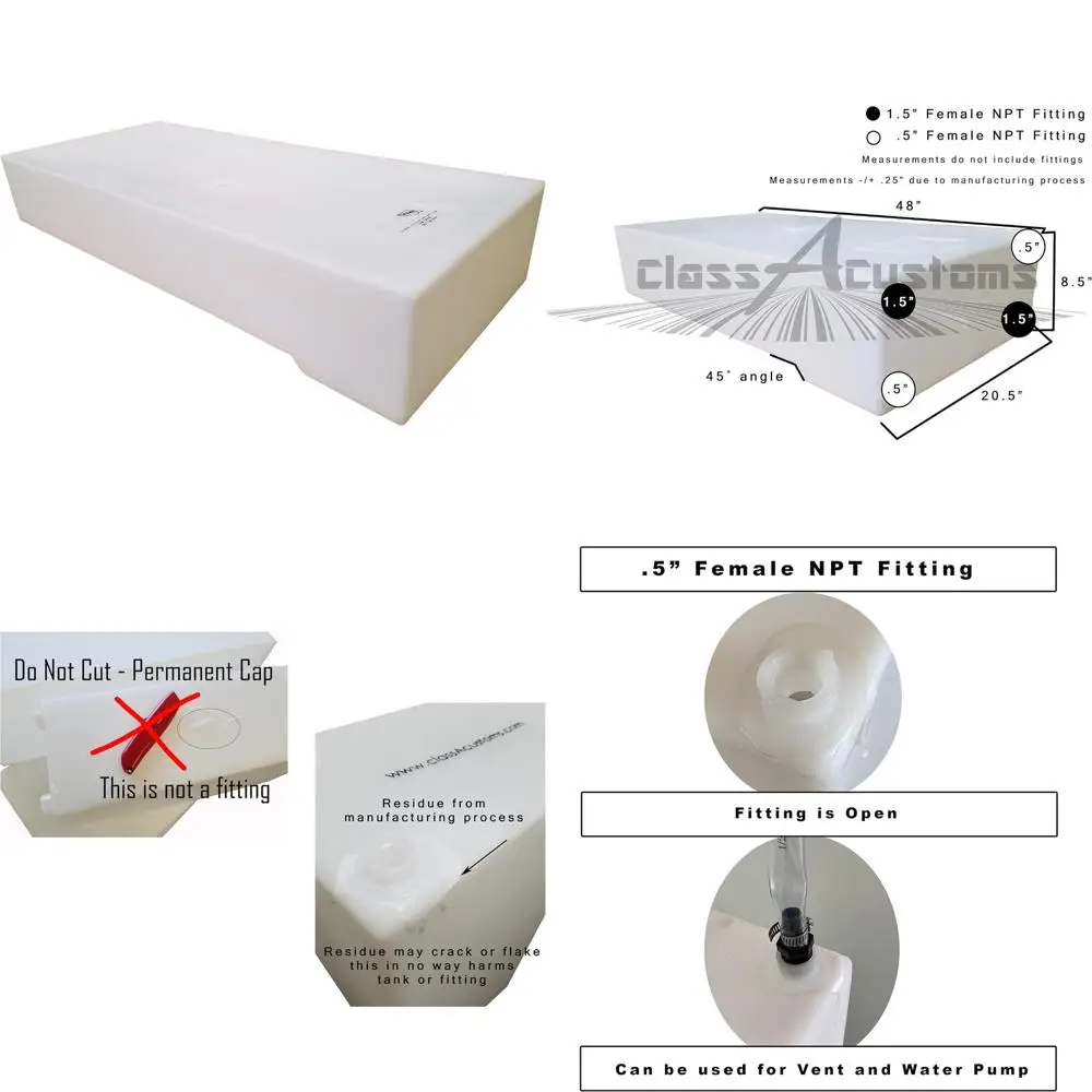 Tanques de agua fría y gris para vehículos recreativos Clase A, sistema de montaje de concesión de 30 galones, UM-3000 de alta capacidad