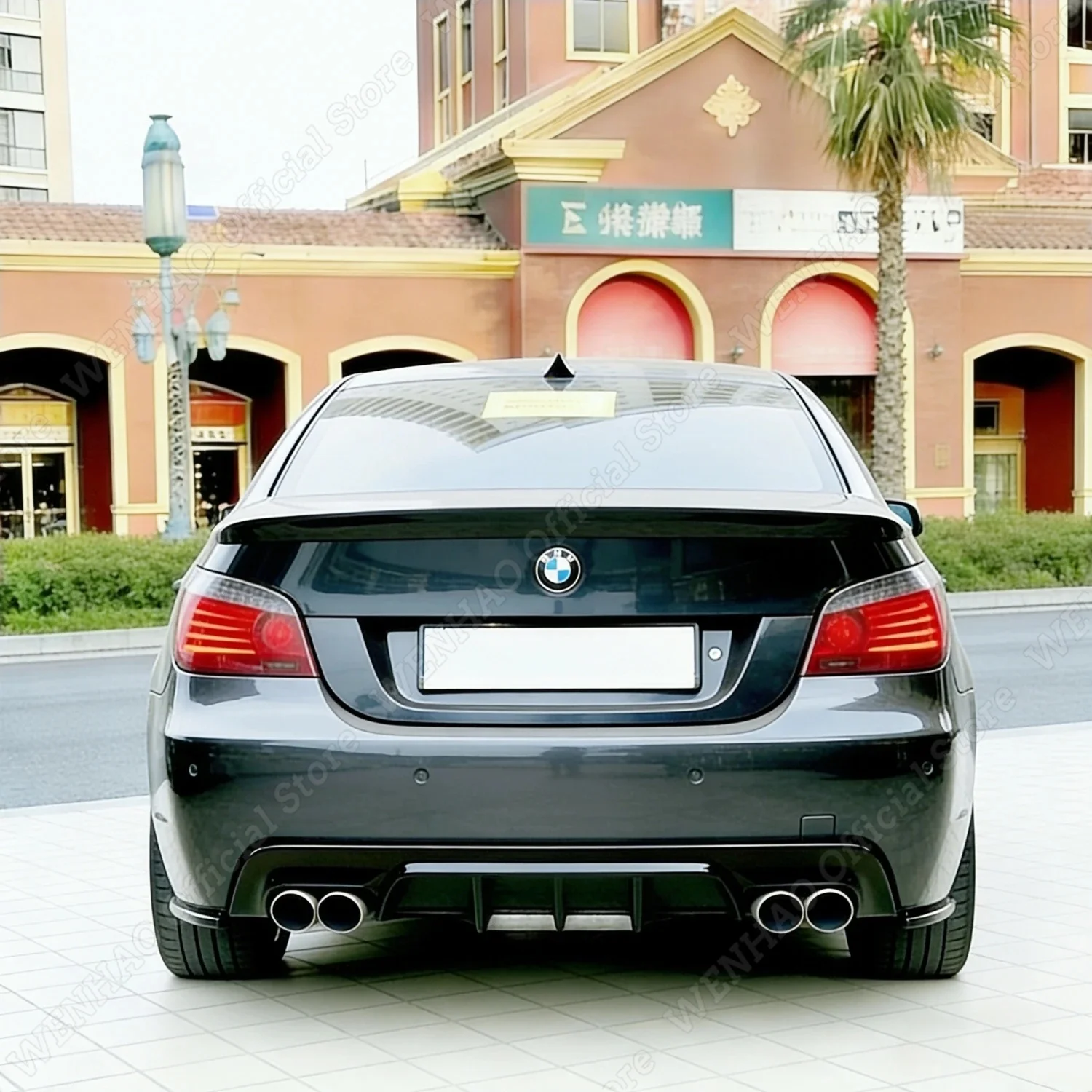 Gloss Black Car Rear Bumper Diffuser For BMW E60 E61 525i 525d 530i 530d 535i M Sport M-tech M-package 2005-2010 Tuning  Bodykit - view 3