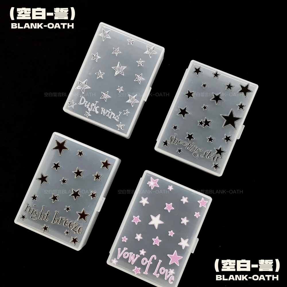 Scatola porta carte smerigliata serie Star: l'organizzatore trasparente senza BPA può contenere cartoline fotografiche da 3", cartoline, adesivi, biglietti da visita