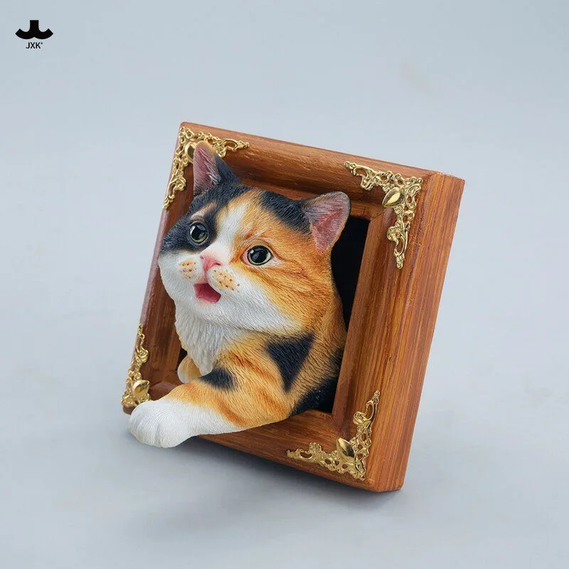 

Presale JXK 1/12 Scale Lovely Cat Sculpture Resin Model Simulation Escaped Domestic Cat Desktop Car Decoration