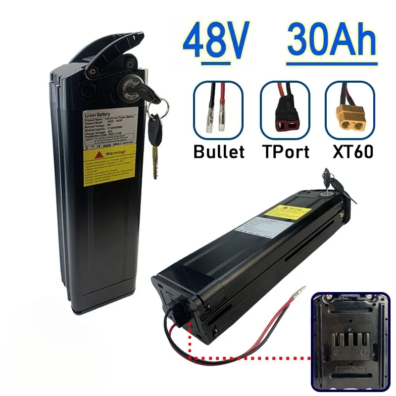 For Silver fish Folding E-bike Battery Pack 48V 30Ah 18650 Li-Ion Electric Bike Rechargeable Built-in BMS Motors 250-1000W