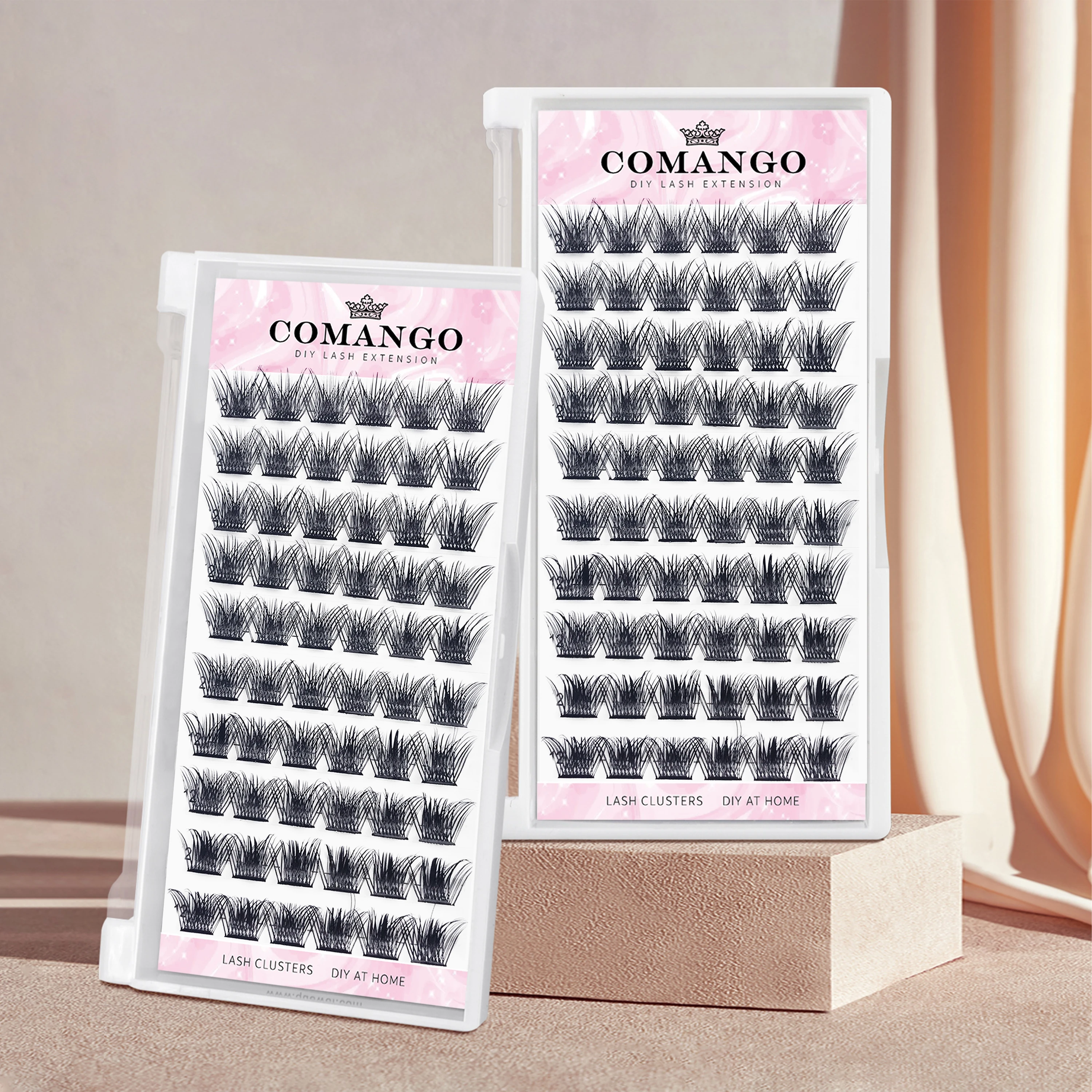 CoMango Lash Clusters D Curl 8/10/12/14/16/18MM DIY Eyelash Extensions Individual Lashes Cluster DIY at Home