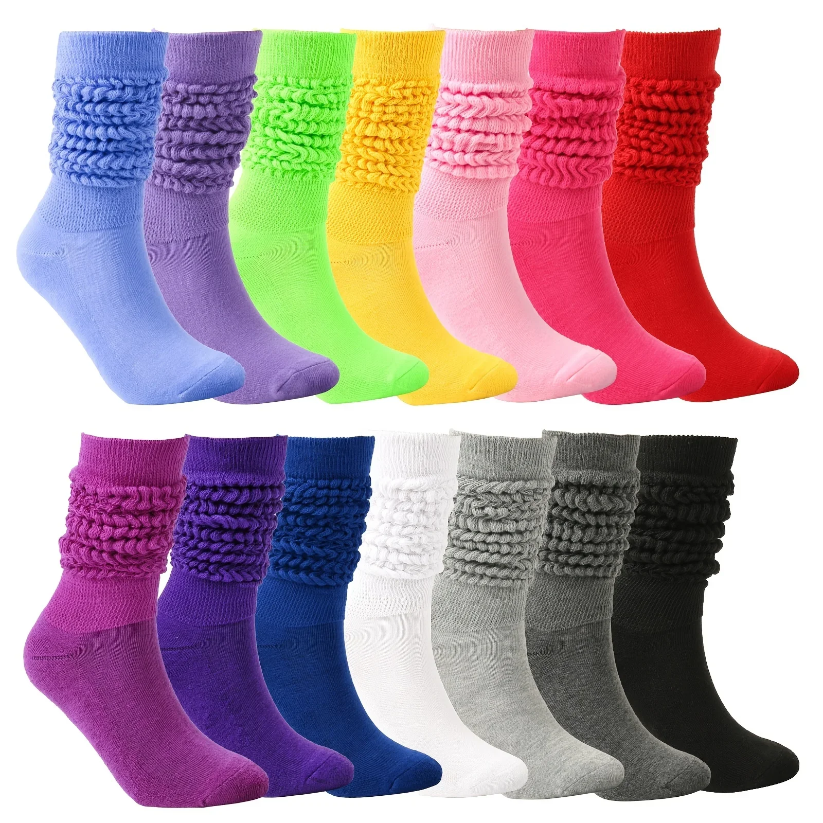 Calcetines térmicos gruesos hasta la rodilla para mujer, calcetines hasta la pantorrilla de Color sólido, bonitos calcetines largos sueltos, cálidos para invierno