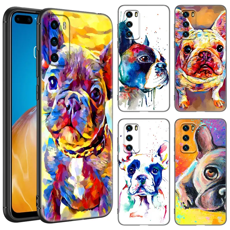 French Bulldog dog animal Phone Case For Huawei Pura 70 Ultra P20 P30 P40 Lite P60 Art P50 Pro P50E P Smart 2018 2019 2020 2021