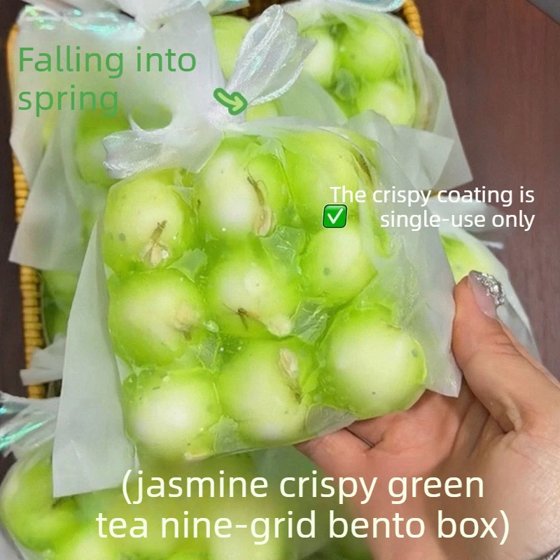 

Green Grape Jasmine Clear Squishy Toy 9-Grid Handmade Stress Ball Slow Rising Squeeze Venting Game Anti-Anxiety Fidget Toys Gift