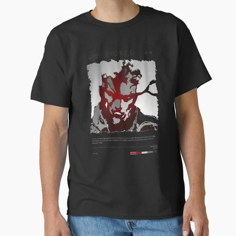 MGS Poster 1103 Metal Gear Solid Kojima production Video game Gift T shirt for man Large size Tops Graphic Print Clothes