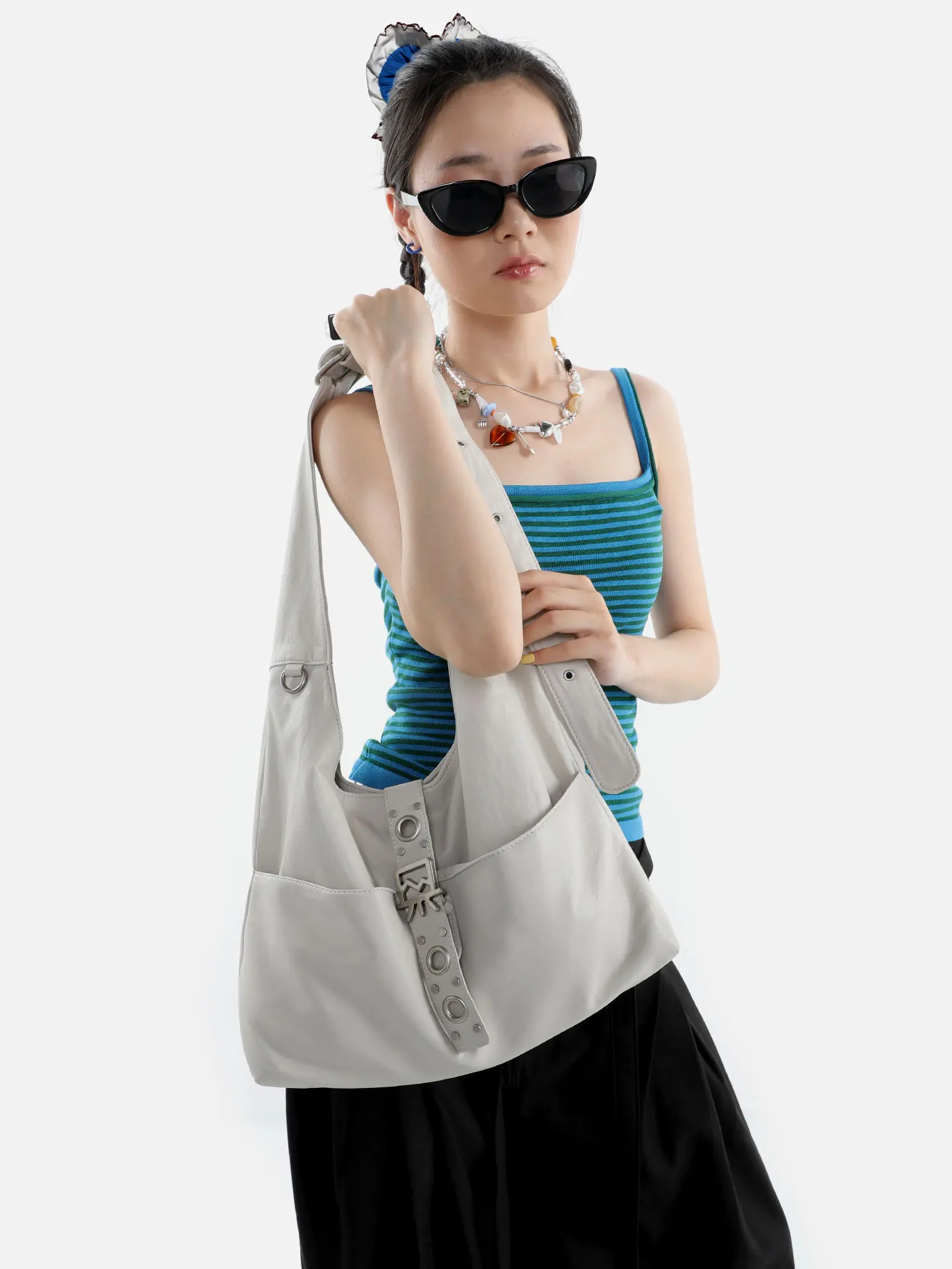 Wood River Card Original Lazy Shoulder Tote Bag Retro Korean Style Large Capacity Crossbody Bag 2026 New Model Soft PU Leather