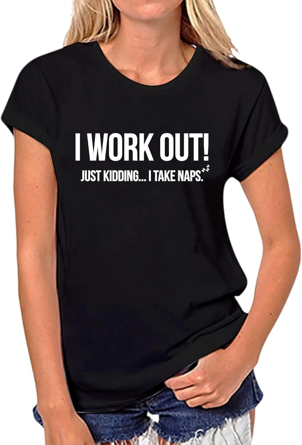 Women's I Work Out Novelty Funny Cotton Casual T-Shirt