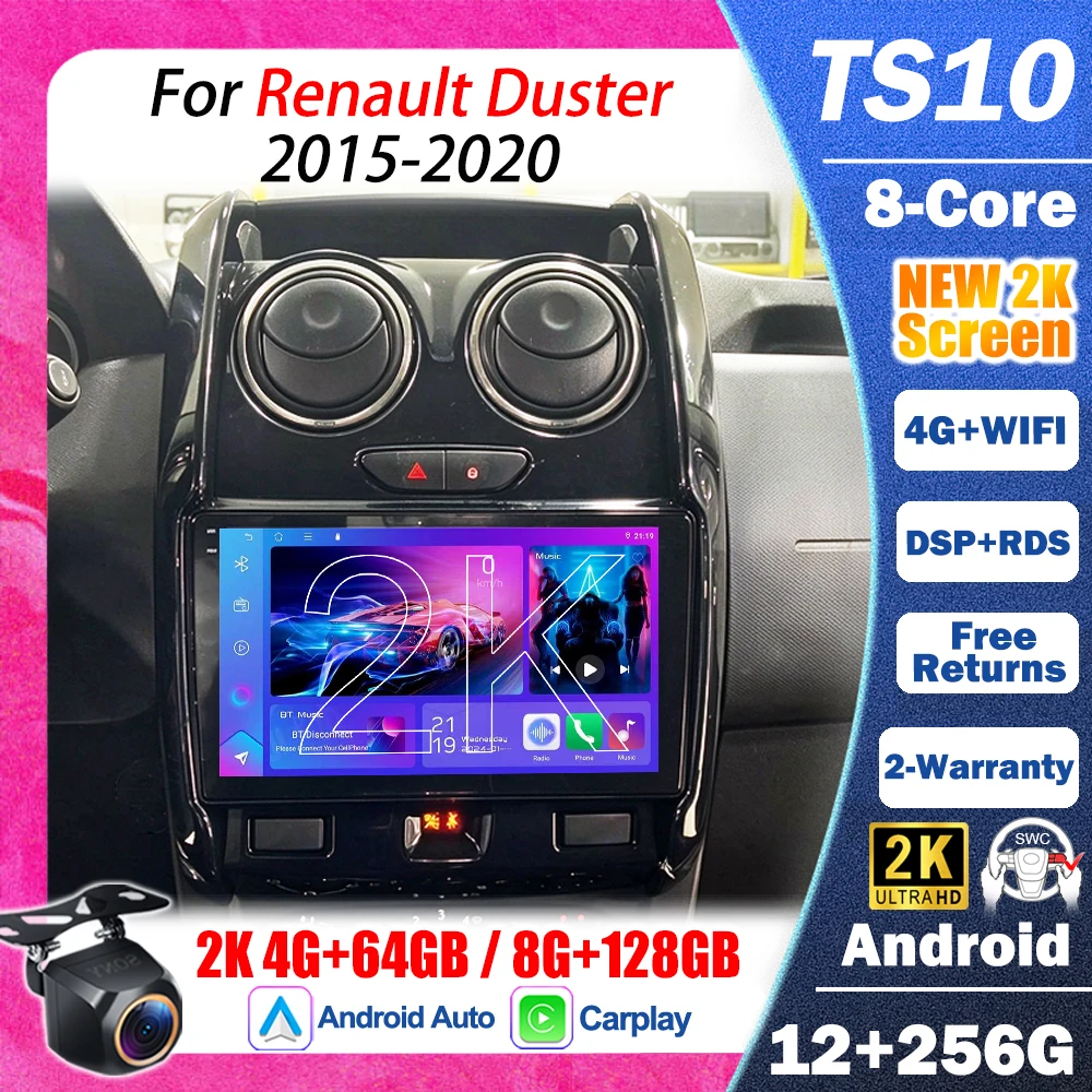 Android 16 For Renault Duster 2014 2015 2016 2017 -2020 Car GPS Multimedia Radio Carplay Android Auto 2din Universal Wifi 5G RDS