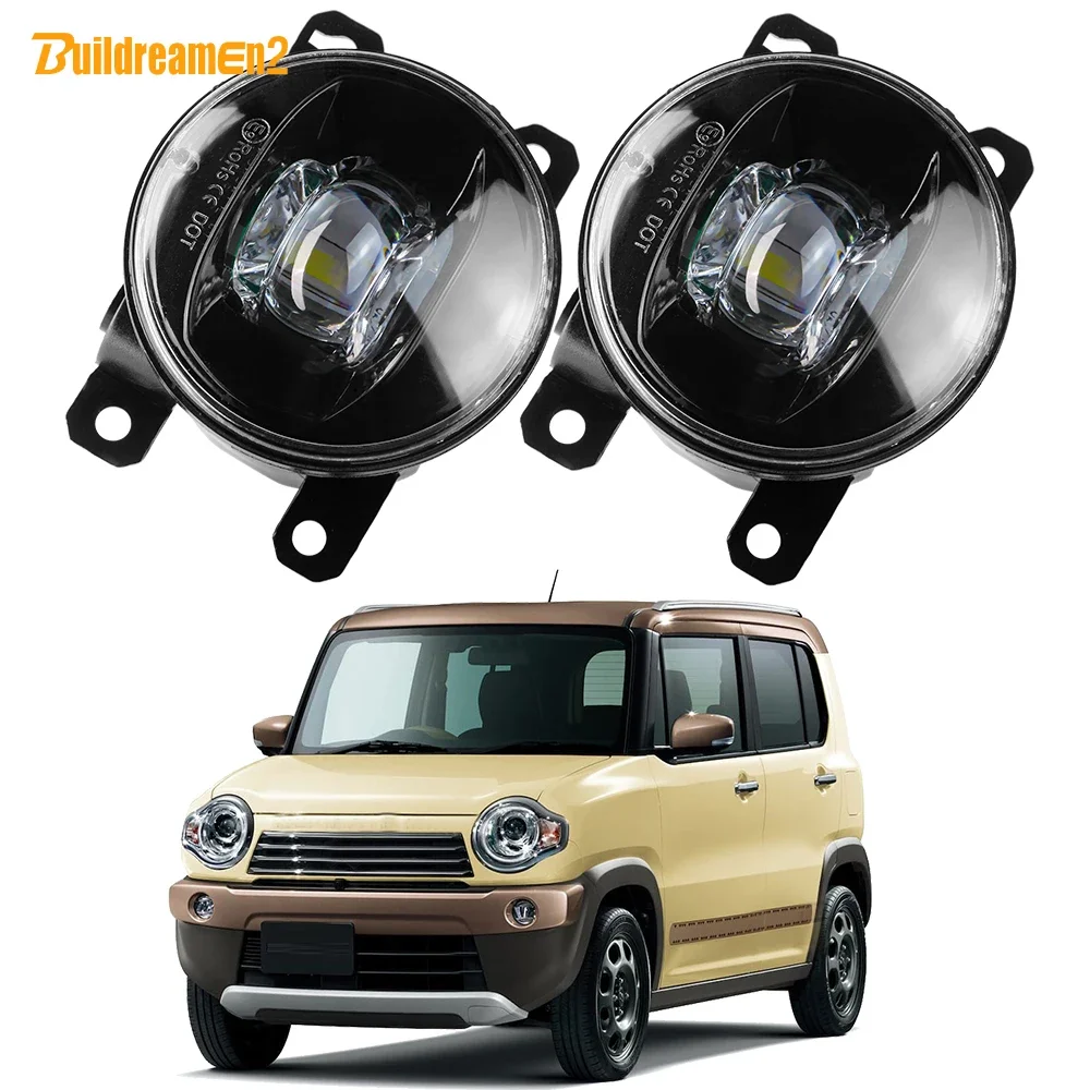 2 Pieces LED Lens Fog Light Assembly For Suzuki Hustler 2014-2023 30W Adjustable Car Front Bumper Fog Lamp 8000LM H11