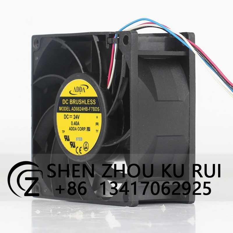Original ADDA 5V 12V 48V DC 24V 0.40A AC EC 8038 80X80X38MM 8CM 4-wire speed regulating PWM converter AD0824HB-F7BDS cooling fan