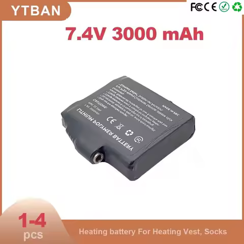 Heated Gloves Battery 7.4V 3000mah Polymer Lithium Battery for Heating Vest, Socks, Winter Antifreeze Heating Battery 755060-2S