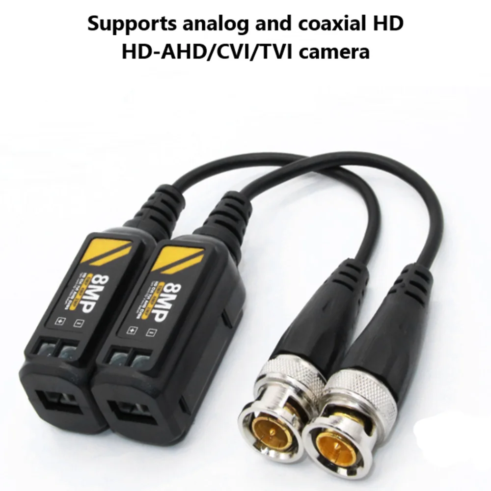 10 pares 8MP BNC CCTV vídeo coaxial Balun transmisor AHD/HD-CVI/TVI/CVBS pasivo trenzado para cámara HD AHD CVI TVI