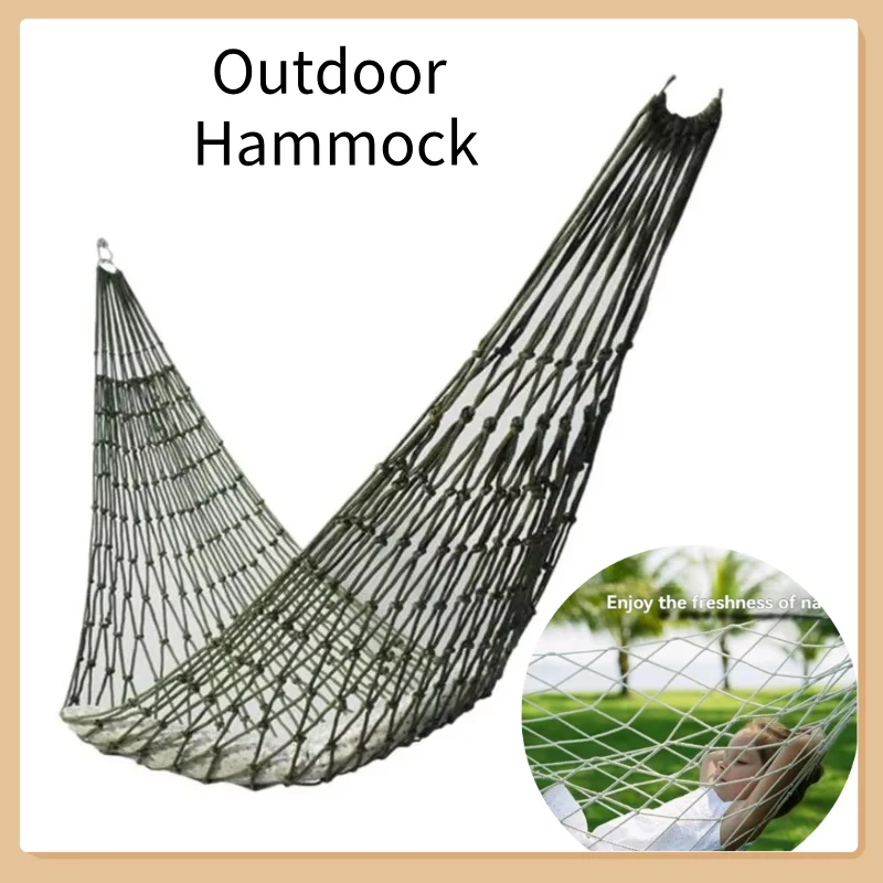 

Durable Outdoor Hammock Nylon Rope Meshy Hangmat Camping Survival Travel Sleeping Net Bed Outdoor Supplies Travel Hanging Bed