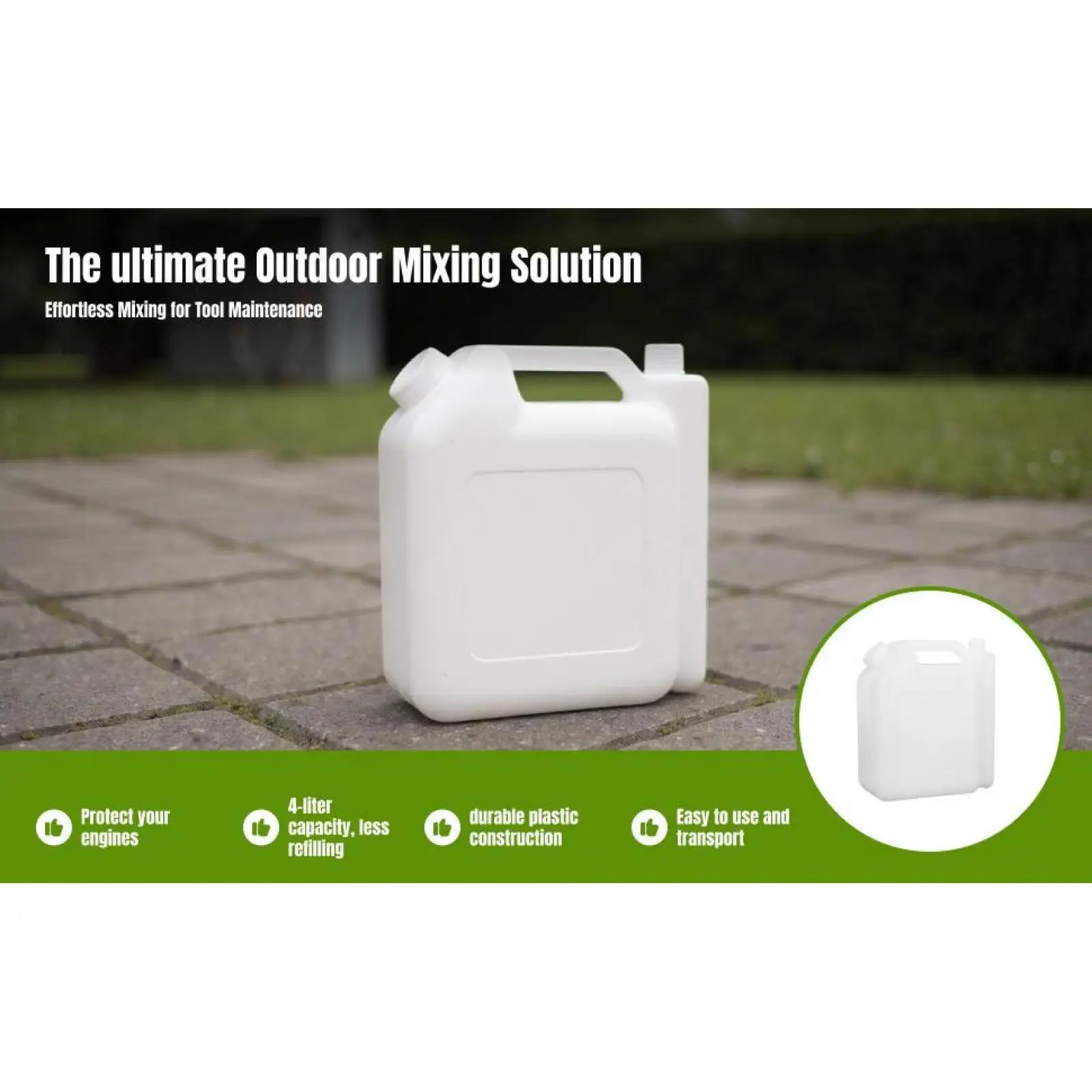 

2-Stroke Petrol Mixing Bottle Large Capacity 25 to 1 Fuel Chainsaw , 4L, As described