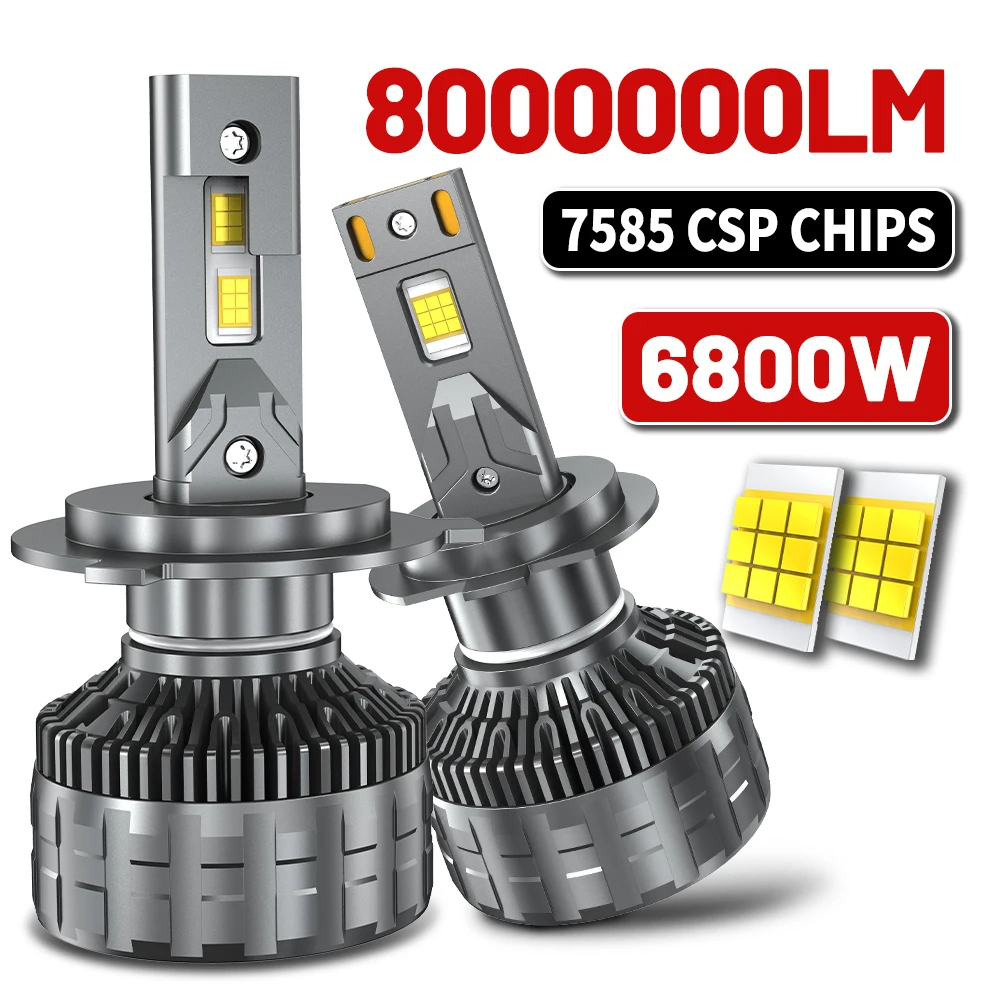 

6800W H7 H4 H11 LED Headlights 8000000LM Led Canbus High Power Car Lamps 9005 9006 HB3 HB4 H1 H13 Turbo Fog Car Light 6000K 12