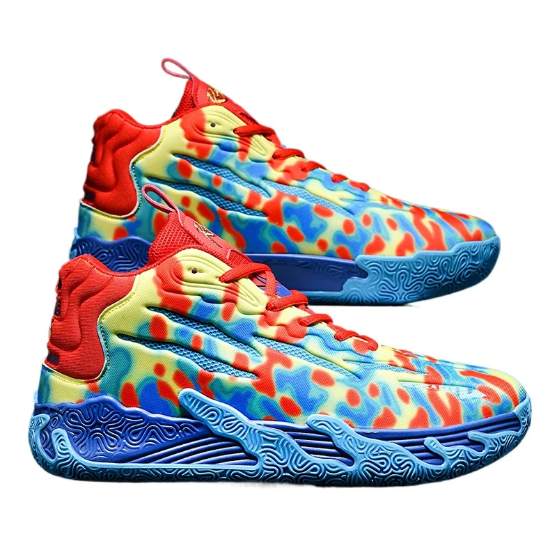 

Men Basketball Shoes Field Training High-top Comfortable Non-slip Sports Footwear Luxury Lace-up Flat Sneaker for Men Traf Homme