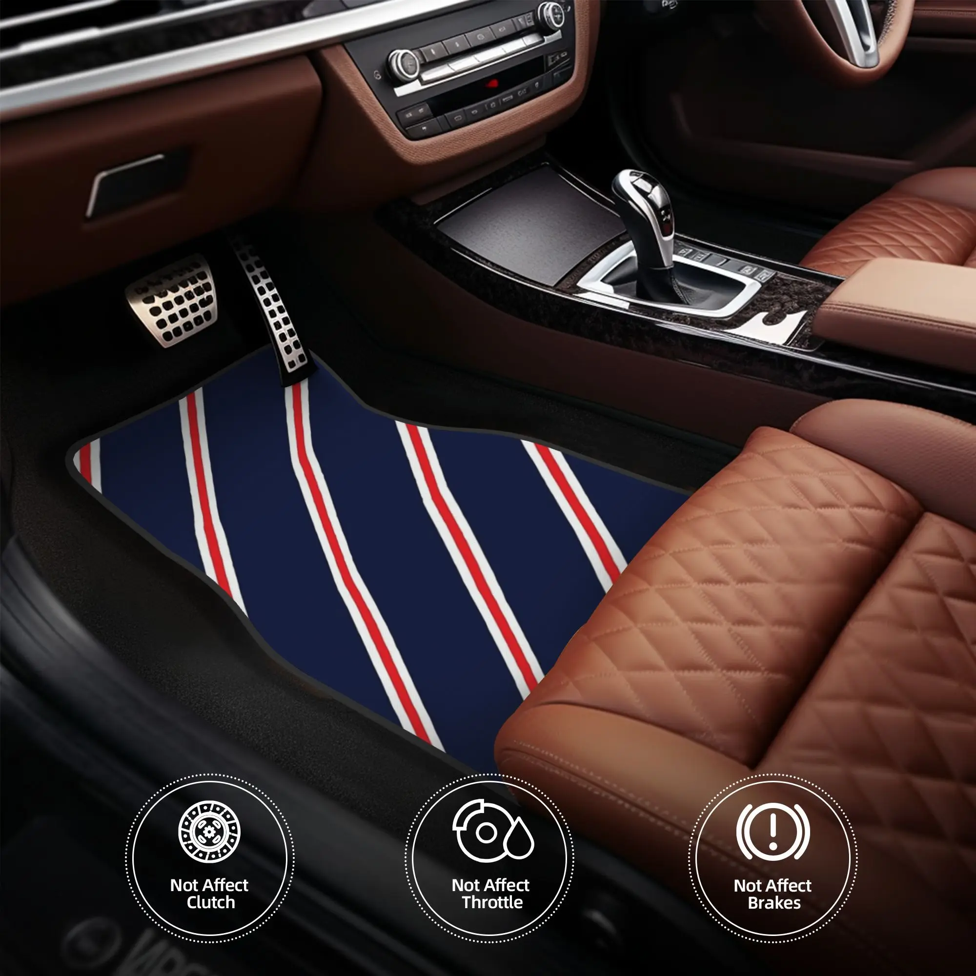 4pcs Rangers Tie Design Car Floor Mats, Durable, Fit For Cars, Ideal Gift, Vehicle Interior Mats, Playful Design, Durable Mats,
