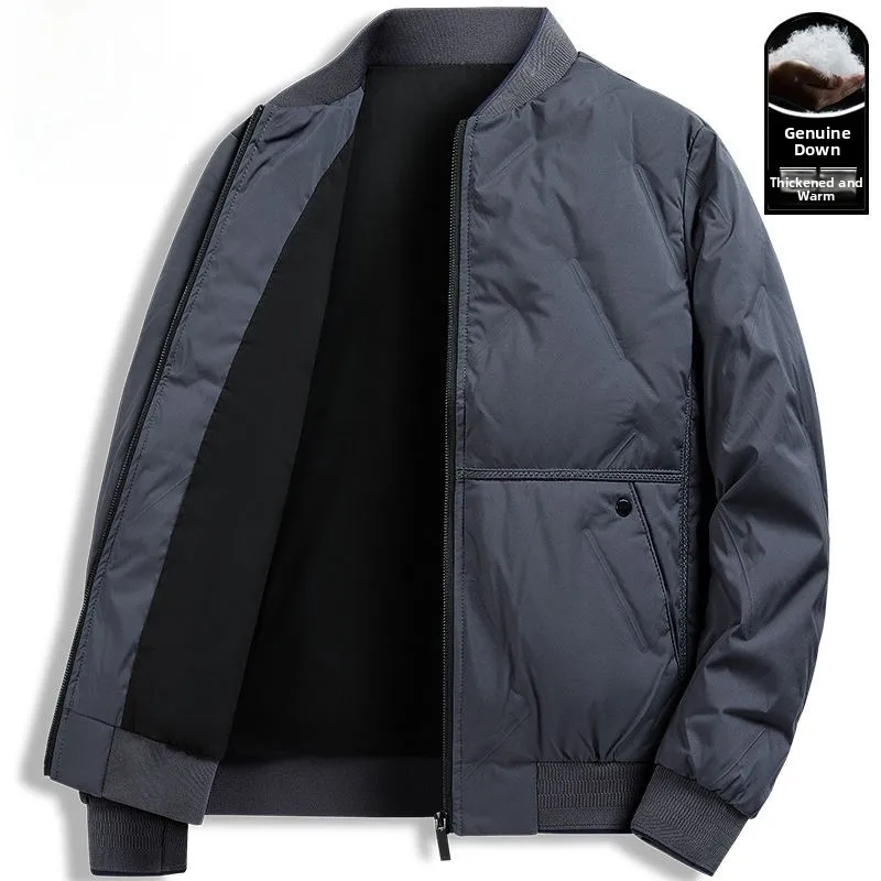

Thiened Winter Jaet Men's Lightweight down Cotton Coat Windproof Cold-resistant Baseball Collar Outerwear Warmth Protection
