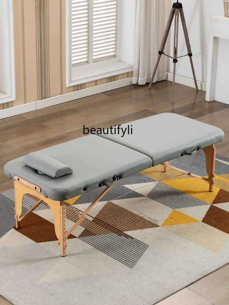 Folding Massage Bed Multi-Functional Traditional Moxibustion Physiotherapy Tattoo Embroidery Massage Facial Bed Portable