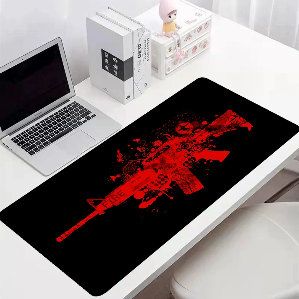 Computer Table Gun Deskpad Gamer Keyboard Pad Anime Accessories Backlit Mat Large Mouse Pad Gaming Mousepad Rgb Desk Protector