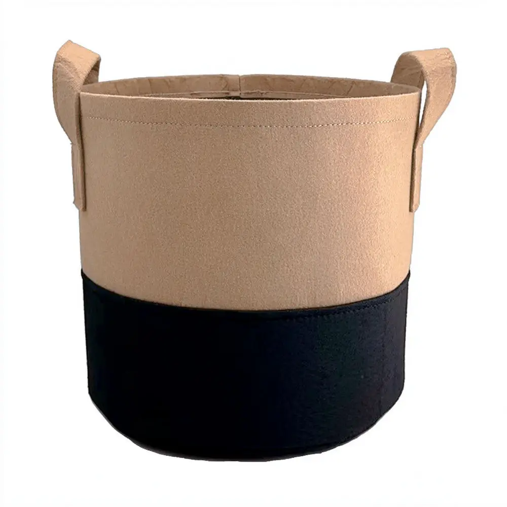 Two Tone Fabric Plant Grow Bag Breathable Non Woven Container Garden Vegetable Flower Nursery Pot Durable Root Aeration Bed