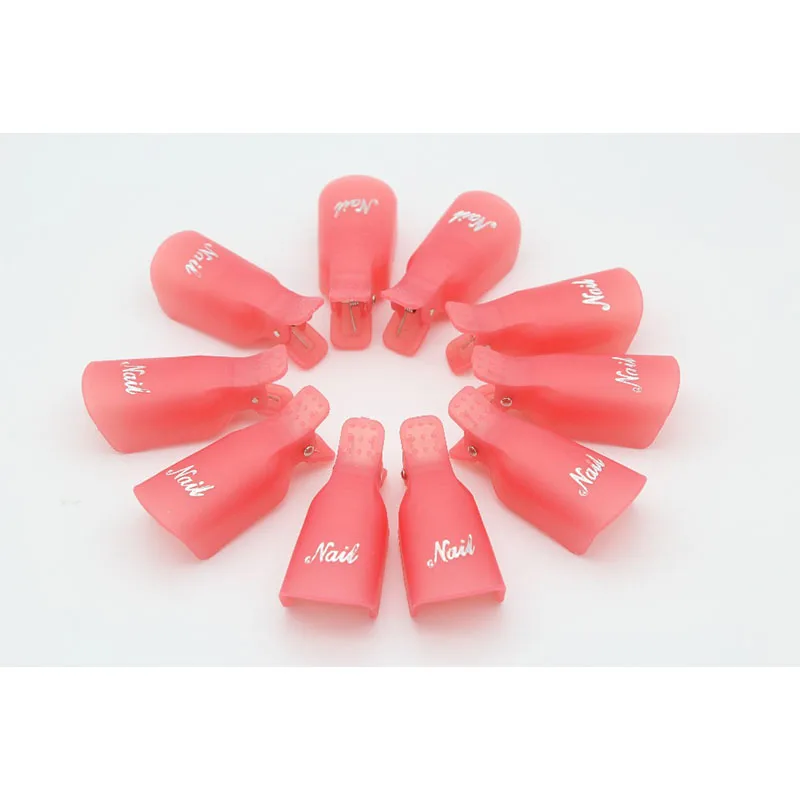 10 Cái/lốc Nhựa Nail Art Ngâm Tắt Cap Clip UV Gel Polish Remover Bọc Nail Công Cụ Cleaner Soakers Set Cho móng tay