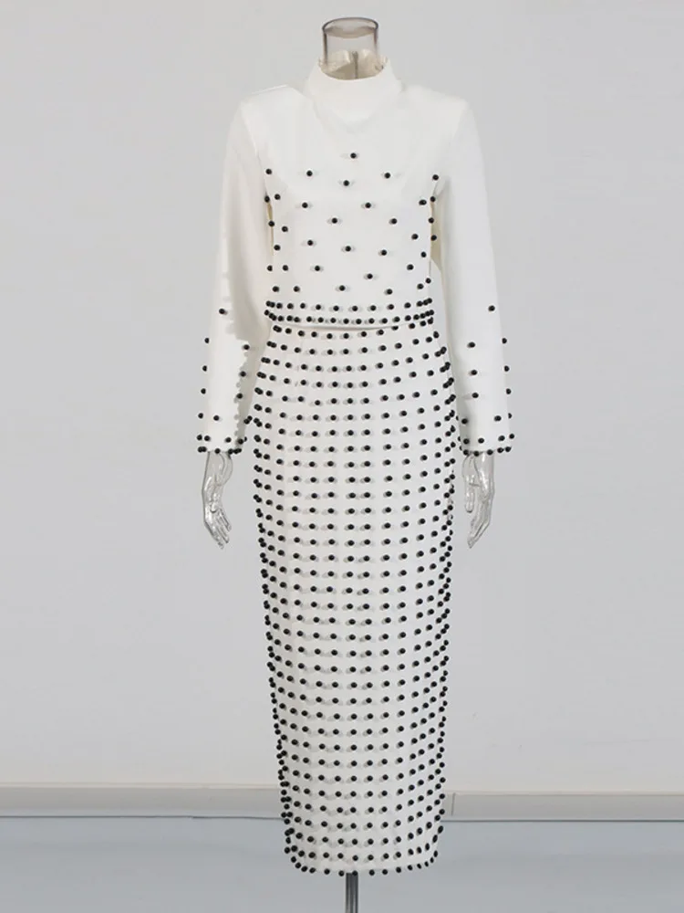 

ZOCI Women's Long Skirts Suit Embroidered Flares Stand Collar Short Jackets Back Zipper Female Long Skirt 2025 Spring New FC1437